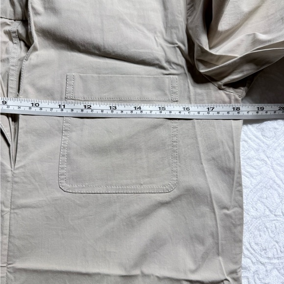 Theory Beige Utility Shirt Dress Size 0 Minimalist Pockets - Picture 5 of 8